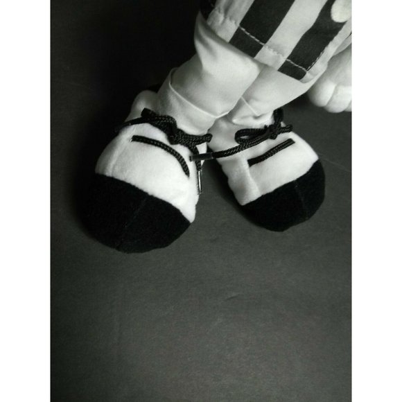 Disney Mickey Mouse 9" Striped Black/Gray Showman Outfit Hat and Shoes Plush Toy - Picture 9 of 12